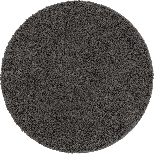 Dark Gray 5' x 5' Everyday Shag Round Area Rug Thick Soft Touch Fluffy & Plush Shaggy Pile 100% Polypropylene With Cotton Backing Durable Carpet for Sale at Rug Engine