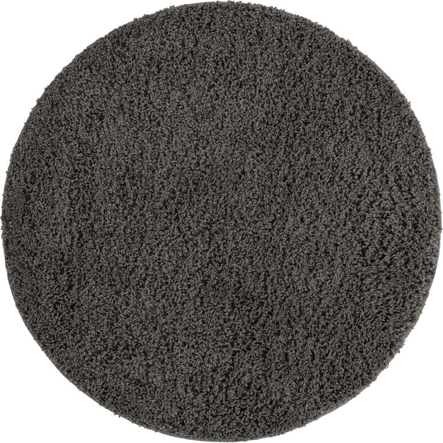 Dark Gray 4' x 4' Everyday Shag Round Area Rug Thick Soft Touch Fluffy & Plush Shaggy Pile 100% Polypropylene With Cotton Backing Durable Carpet for Sale at Rug Engine