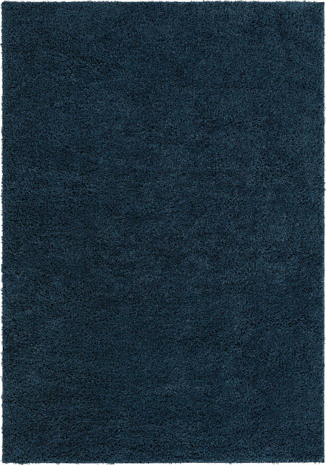 Navy Blue 8' x 11' Everyday Shag Rectangle Area Rug Thick Soft Touch Fluffy & Plush Shaggy Pile 100% Polypropylene With Cotton Backing Durable Carpet for Sale at Rug Engine