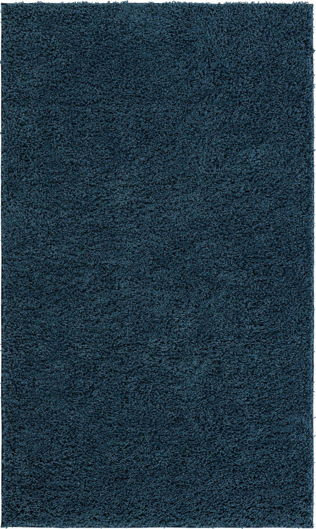 Navy Blue 5' x 8' Everyday Shag Rectangle Area Rug Thick Soft Touch Fluffy & Plush Shaggy Pile 100% Polypropylene With Cotton Backing Durable Carpet for Sale at Rug Engine