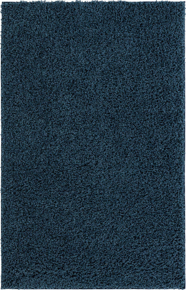 Navy Blue 4' x 6' Everyday Shag Rectangle Area Rug Thick Soft Touch Fluffy & Plush Shaggy Pile 100% Polypropylene With Cotton Backing Durable Carpet for Sale at Rug Engine