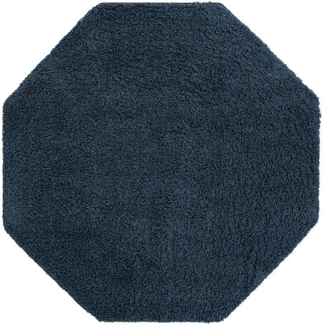 Navy Blue 7' 10 x 7' 10 Everyday Shag Octagon Area Rug Thick Soft Touch Fluffy & Plush Shaggy Pile 100% Polypropylene With Cotton Backing Durable Carpet for Sale at Rug Engine