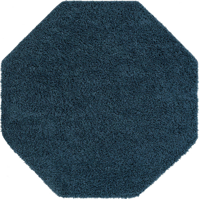 Navy Blue 6' x 6' Everyday Shag Octagon Area Rug Thick Soft Touch Fluffy & Plush Shaggy Pile 100% Polypropylene With Cotton Backing Durable Carpet for Sale at Rug Engine