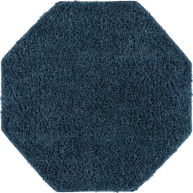 Navy Blue 4' x 4' Everyday Shag Octagon Area Rug Thick Soft Touch Fluffy & Plush Shaggy Pile 100% Polypropylene With Cotton Backing Durable Carpet for Sale at Rug Engine