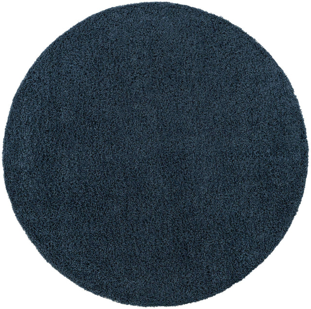 Navy Blue 7' 10 x 7' 10 Everyday Shag Round Area Rug Thick Soft Touch Fluffy & Plush Shaggy Pile 100% Polypropylene With Cotton Backing Durable Carpet for Sale at Rug Engine