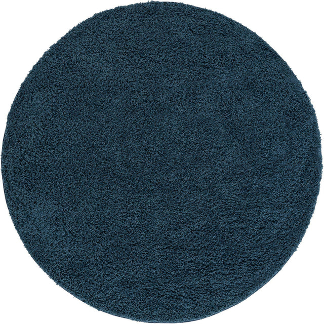 Navy Blue 7' x 7' Everyday Shag Round Area Rug Thick Soft Touch Fluffy & Plush Shaggy Pile 100% Polypropylene With Cotton Backing Durable Carpet for Sale at Rug Engine