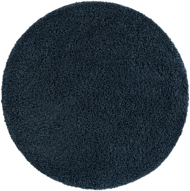 Navy Blue 5' x 5' Everyday Shag Round Area Rug Thick Soft Touch Fluffy & Plush Shaggy Pile 100% Polypropylene With Cotton Backing Durable Carpet for Sale at Rug Engine