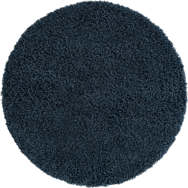 Navy Blue 4' x 4' Everyday Shag Round Area Rug Thick Soft Touch Fluffy & Plush Shaggy Pile 100% Polypropylene With Cotton Backing Durable Carpet for Sale at Rug Engine