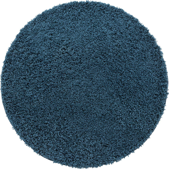 Navy Blue 3' 3 x 3' 3 Everyday Shag Round Area Rug Thick Soft Touch Fluffy & Plush Shaggy Pile 100% Polypropylene With Cotton Backing Durable Carpet for Sale at Rug Engine