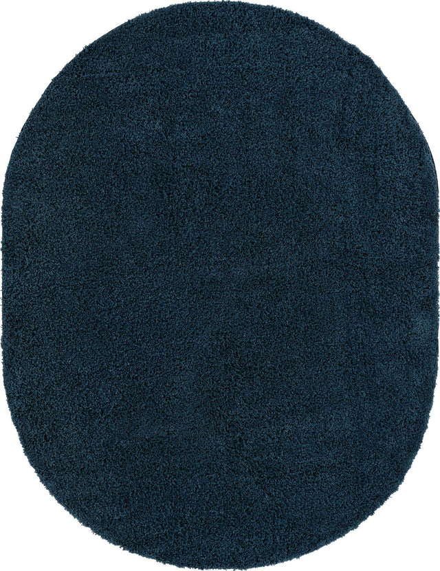 Navy Blue 8' x 10' Everyday Shag Oval Area Rug Thick Soft Touch Fluffy & Plush Shaggy Pile 100% Polypropylene With Cotton Backing Durable Carpet for Sale at Rug Engine