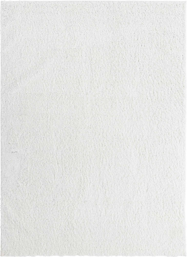 Snow White 8' x 11' Everyday Shag Rectangle Area Rug Thick Soft Touch Fluffy & Plush Shaggy Pile 100% Polypropylene With Cotton Backing Durable Carpet for Sale at Rug Engine