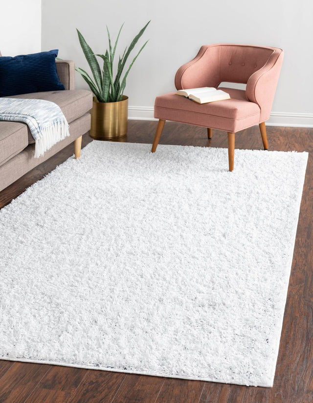 Snow White 10' x 13' Everyday Shag Rectangle Area Rug Thick Soft Touch Fluffy & Plush Shaggy Pile 100% Polypropylene With Cotton Backing Durable Carpet for Sale at Rug Engine