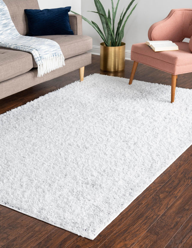 Snow White 8' x 11' Everyday Shag Rectangle Area Rug Thick Soft Touch Fluffy & Plush Shaggy Pile 100% Polypropylene With Cotton Backing Durable Carpet for Sale at Rug Engine