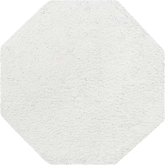 Snow White 7' 10 x 7' 10 Everyday Shag Octagon Area Rug Thick Soft Touch Fluffy & Plush Shaggy Pile 100% Polypropylene With Cotton Backing Durable Carpet for Sale at Rug Engine