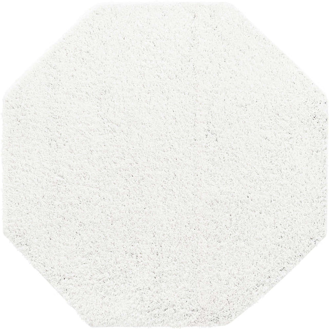 Snow White 4' x 4' Everyday Shag Octagon Area Rug Thick Soft Touch Fluffy & Plush Shaggy Pile 100% Polypropylene With Cotton Backing Durable Carpet for Sale at Rug Engine