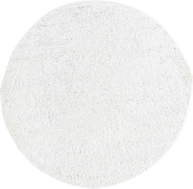 Snow White 7' 10 x 7' 10 Everyday Shag Round Area Rug Thick Soft Touch Fluffy & Plush Shaggy Pile 100% Polypropylene With Cotton Backing Durable Carpet for Sale at Rug Engine