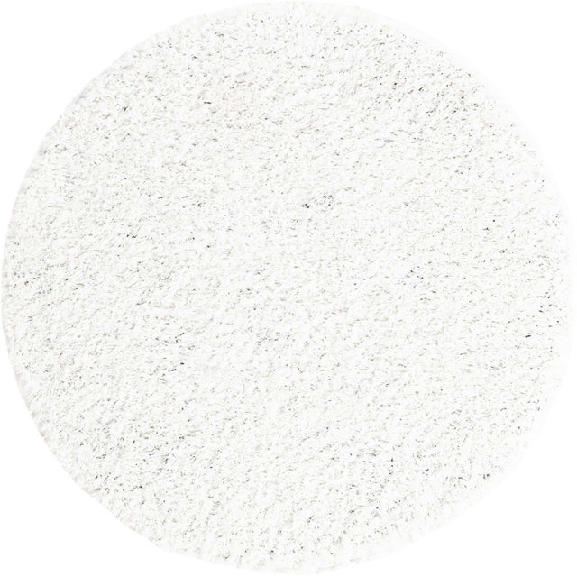 Snow White 4' x 4' Everyday Shag Round Area Rug Thick Soft Touch Fluffy & Plush Shaggy Pile 100% Polypropylene With Cotton Backing Durable Carpet for Sale at Rug Engine