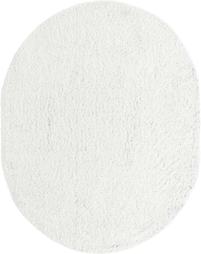 Snow White 8' x 10' Everyday Shag Oval Area Rug Thick Soft Touch Fluffy & Plush Shaggy Pile 100% Polypropylene With Cotton Backing Durable Carpet for Sale at Rug Engine
