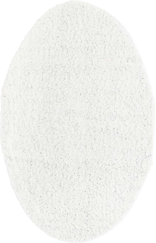 Snow White 5' x 8' Everyday Shag Oval Area Rug Thick Soft Touch Fluffy & Plush Shaggy Pile 100% Polypropylene With Cotton Backing Durable Carpet for Sale at Rug Engine