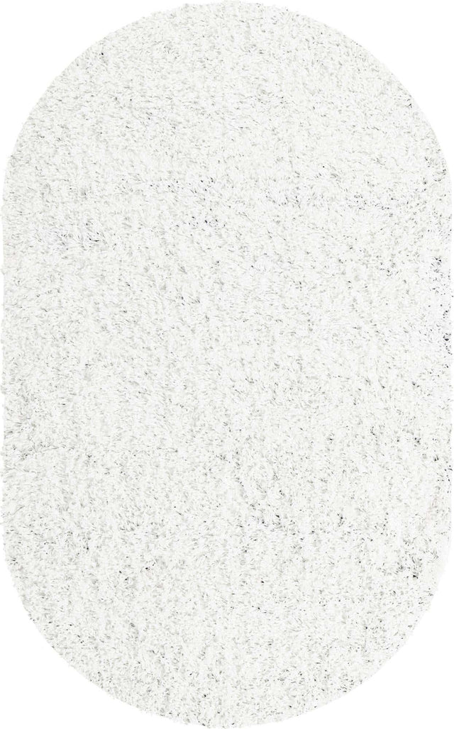 Snow White 3' 3 x 5' 3 Everyday Shag Oval Area Rug Thick Soft Touch Fluffy & Plush Shaggy Pile 100% Polypropylene With Cotton Backing Durable Carpet for Sale at Rug Engine