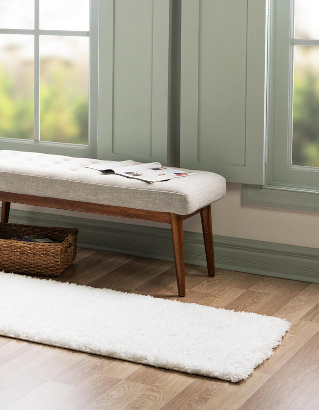 Snow White 2' 6 x 19' 8 Everyday Shag Runner Area Rug Thick Soft Touch Fluffy & Plush Shaggy Pile 100% Polypropylene With Cotton Backing Durable Carpet for Sale at Rug Engine