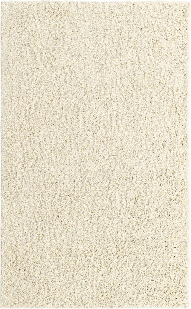 Ivory 5' x 8' Everyday Shag Rectangle Area Rug Thick Soft Touch Fluffy & Plush Shaggy Pile 100% Polypropylene With Cotton Backing Durable Carpet for Sale at Rug Engine