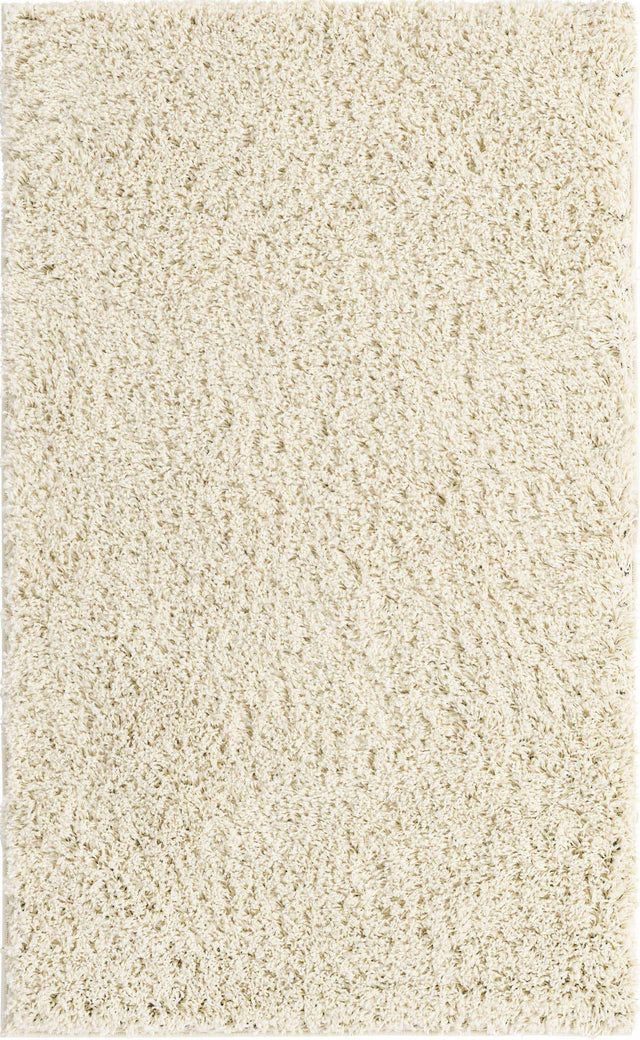 Ivory 3' 3 x 5' 3 Everyday Shag Rectangle Area Rug Thick Soft Touch Fluffy & Plush Shaggy Pile 100% Polypropylene With Cotton Backing Durable Carpet for Sale at Rug Engine