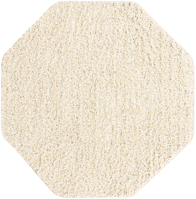 Ivory 6' x 6' Everyday Shag Octagon Area Rug Thick Soft Touch Fluffy & Plush Shaggy Pile 100% Polypropylene With Cotton Backing Durable Carpet for Sale at Rug Engine