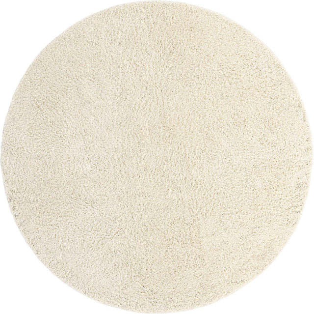 Ivory 7' 10 x 7' 10 Everyday Shag Round Area Rug Thick Soft Touch Fluffy & Plush Shaggy Pile 100% Polypropylene With Cotton Backing Durable Carpet for Sale at Rug Engine