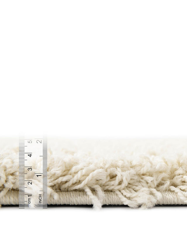 Ivory 5' x 5' Everyday Shag Round Area Rug Thick Soft Touch Fluffy & Plush Shaggy Pile 100% Polypropylene With Cotton Backing Durable Carpet for Sale at Rug Engine