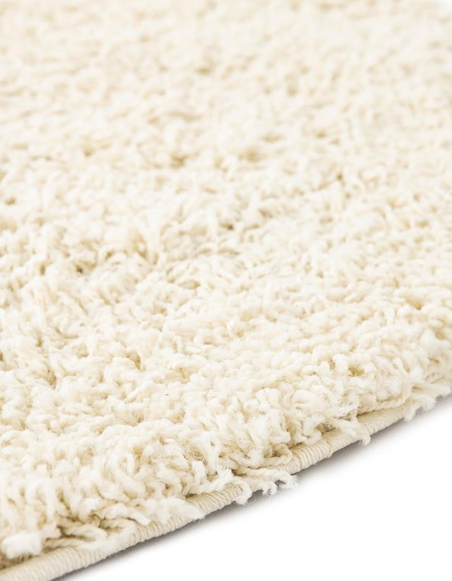 Ivory 6' x 6' Everyday Shag Round Area Rug Thick Soft Touch Fluffy & Plush Shaggy Pile 100% Polypropylene With Cotton Backing Durable Carpet for Sale at Rug Engine