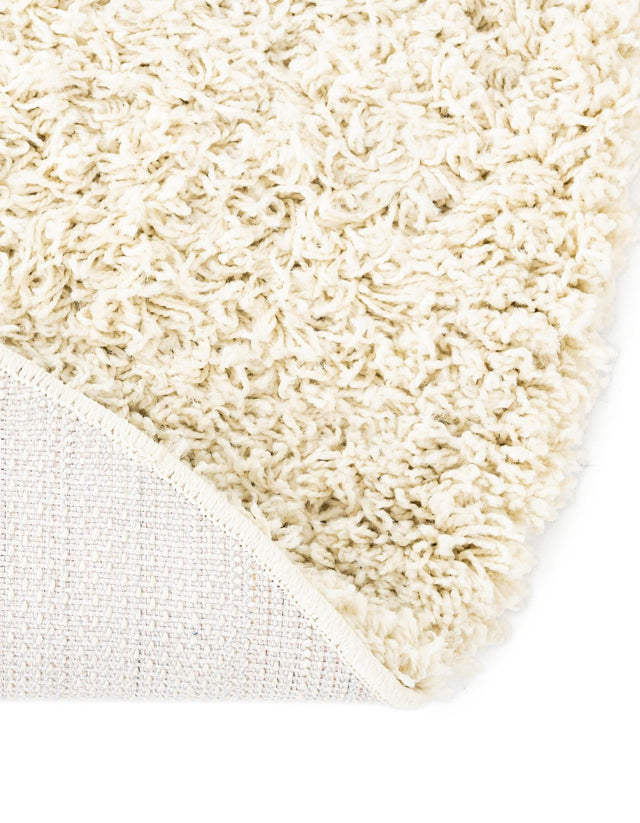 Ivory 6' x 6' Everyday Shag Round Area Rug Thick Soft Touch Fluffy & Plush Shaggy Pile 100% Polypropylene With Cotton Backing Durable Carpet for Sale at Rug Engine