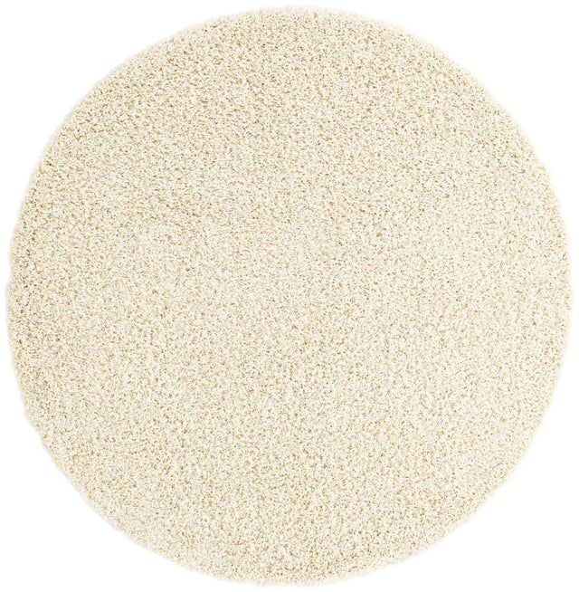 Ivory 6' x 6' Everyday Shag Round Area Rug Thick Soft Touch Fluffy & Plush Shaggy Pile 100% Polypropylene With Cotton Backing Durable Carpet for Sale at Rug Engine