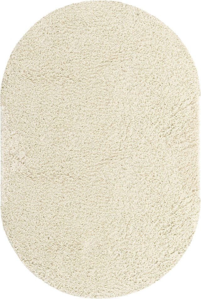 Ivory 8' x 10' Everyday Shag Oval Area Rug Thick Soft Touch Fluffy & Plush Shaggy Pile 100% Polypropylene With Cotton Backing Durable Carpet for Sale at Rug Engine