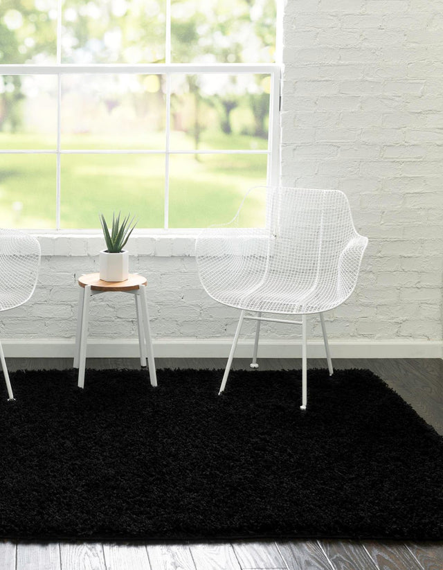 Black 9' x 12' Everyday Shag Rectangle Area Rug Thick Soft Touch Fluffy & Plush Shaggy Pile 100% Polypropylene With Cotton Backing Durable Carpet for Sale at Rug Engine