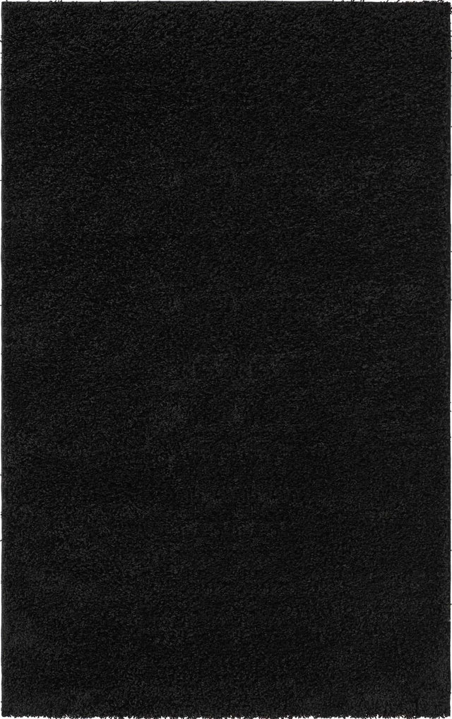 Black 5' x 8' Everyday Shag Rectangle Area Rug Thick Soft Touch Fluffy & Plush Shaggy Pile 100% Polypropylene With Cotton Backing Durable Carpet for Sale at Rug Engine