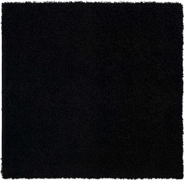 Black 5' x 5' Everyday Shag Square Area Rug Thick Soft Touch Fluffy & Plush Shaggy Pile 100% Polypropylene With Cotton Backing Durable Carpet for Sale at Rug Engine