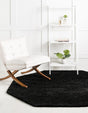 Black 6' x 6' Everyday Shag Octagon Area Rug Thick Soft Touch Fluffy & Plush Shaggy Pile 100% Polypropylene With Cotton Backing Durable Carpet for Sale at Rug Engine