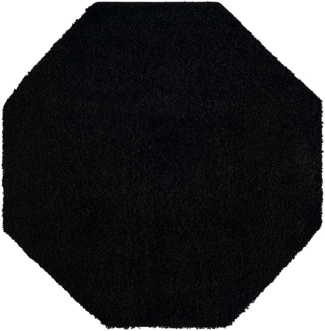 Black 6' x 6' Everyday Shag Octagon Area Rug Thick Soft Touch Fluffy & Plush Shaggy Pile 100% Polypropylene With Cotton Backing Durable Carpet for Sale at Rug Engine