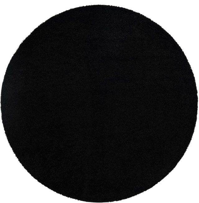 Black 10' 2 x 10' 2 Everyday Shag Round Area Rug Thick Soft Touch Fluffy & Plush Shaggy Pile 100% Polypropylene With Cotton Backing Durable Carpet for Sale at Rug Engine