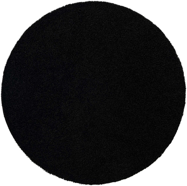 Black 7' x 7' Everyday Shag Round Area Rug Thick Soft Touch Fluffy & Plush Shaggy Pile 100% Polypropylene With Cotton Backing Durable Carpet for Sale at Rug Engine
