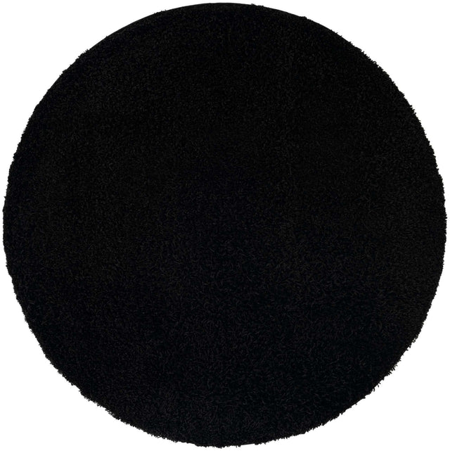 Black 6' x 6' Everyday Shag Round Area Rug Thick Soft Touch Fluffy & Plush Shaggy Pile 100% Polypropylene With Cotton Backing Durable Carpet for Sale at Rug Engine