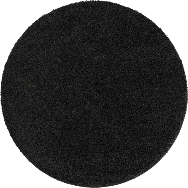 Black 5' x 5' Everyday Shag Round Area Rug Thick Soft Touch Fluffy & Plush Shaggy Pile 100% Polypropylene With Cotton Backing Durable Carpet for Sale at Rug Engine