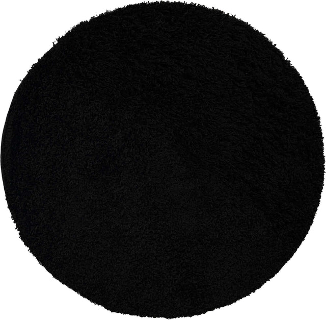 Black 4' x 4' Everyday Shag Round Area Rug Thick Soft Touch Fluffy & Plush Shaggy Pile 100% Polypropylene With Cotton Backing Durable Carpet for Sale at Rug Engine