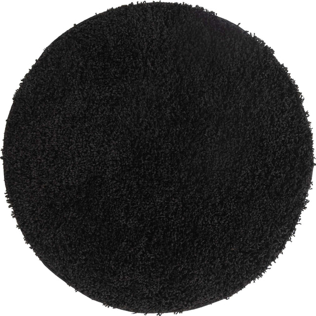 Black 3' 3 x 3' 3 Everyday Shag Round Area Rug Thick Soft Touch Fluffy & Plush Shaggy Pile 100% Polypropylene With Cotton Backing Durable Carpet for Sale at Rug Engine