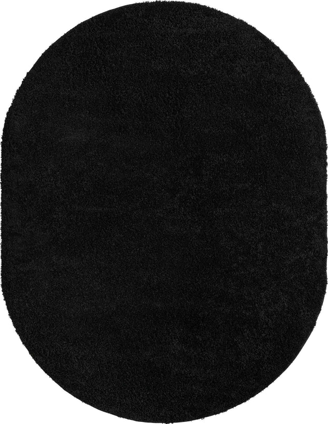 Black 8' x 10' Everyday Shag Oval Area Rug Thick Soft Touch Fluffy & Plush Shaggy Pile 100% Polypropylene With Cotton Backing Durable Carpet for Sale at Rug Engine