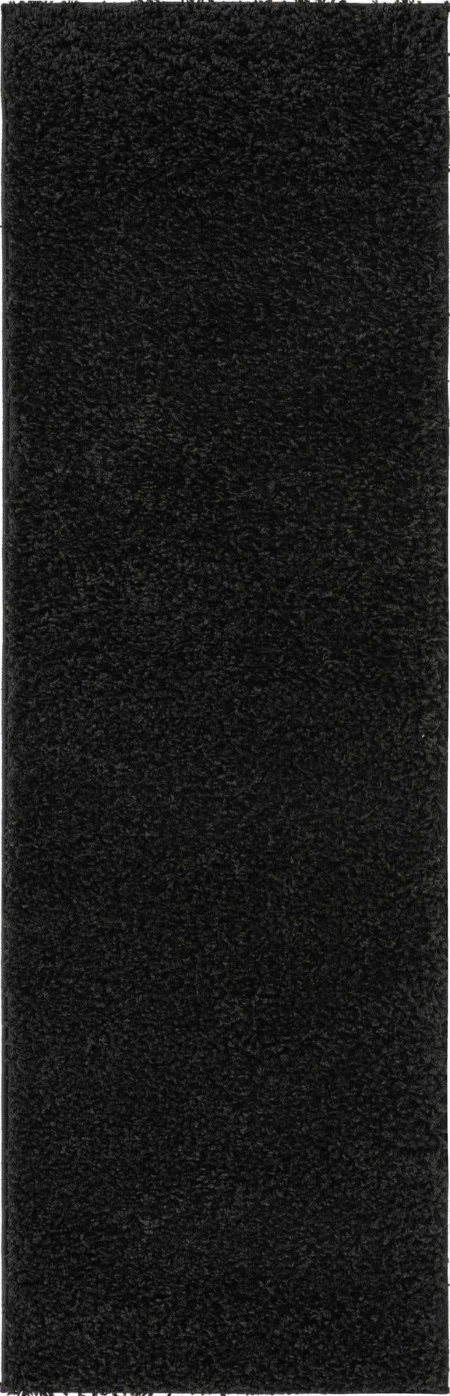 Black 2' 2 x 6' 7 Everyday Shag Runner Area Rug Thick Soft Touch Fluffy & Plush Shaggy Pile 100% Polypropylene With Cotton Backing Durable Carpet for Sale at Rug Engine