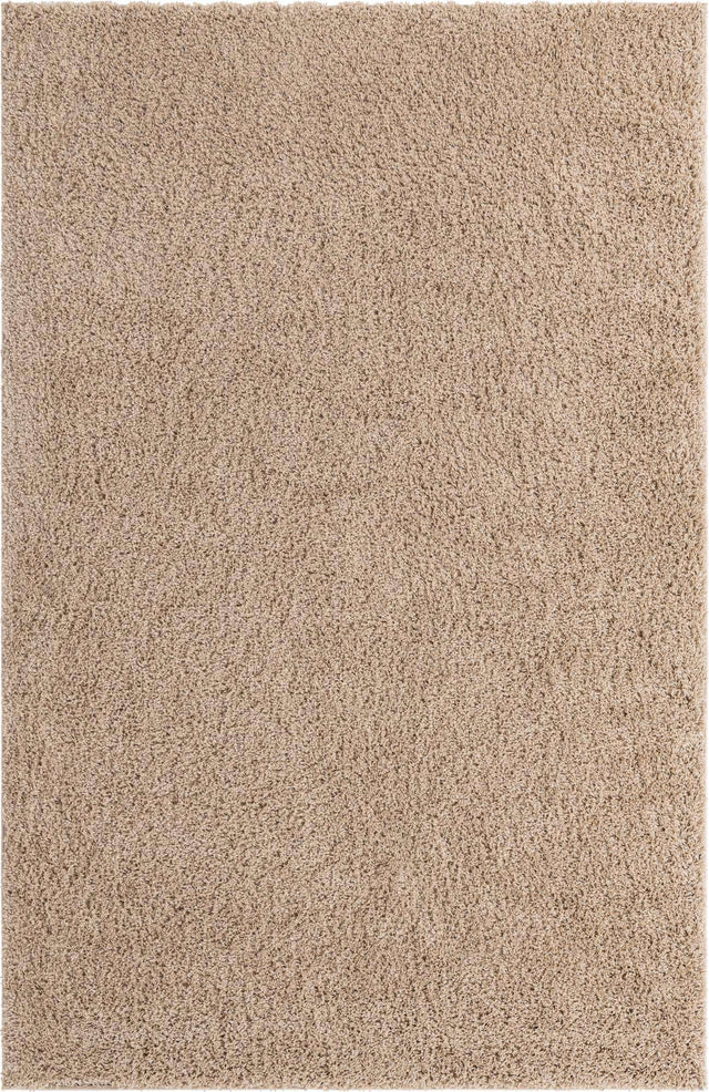 Taupe 7' x 10' Everyday Shag Rectangle Area Rug Thick Soft Touch Fluffy & Plush Shaggy Pile 100% Polypropylene With Cotton Backing Durable Carpet for Sale at Rug Engine