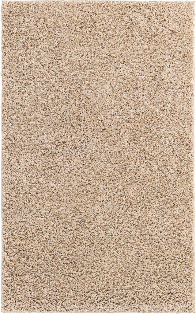 Taupe 4' x 6' Everyday Shag Rectangle Area Rug Thick Soft Touch Fluffy & Plush Shaggy Pile 100% Polypropylene With Cotton Backing Durable Carpet for Sale at Rug Engine