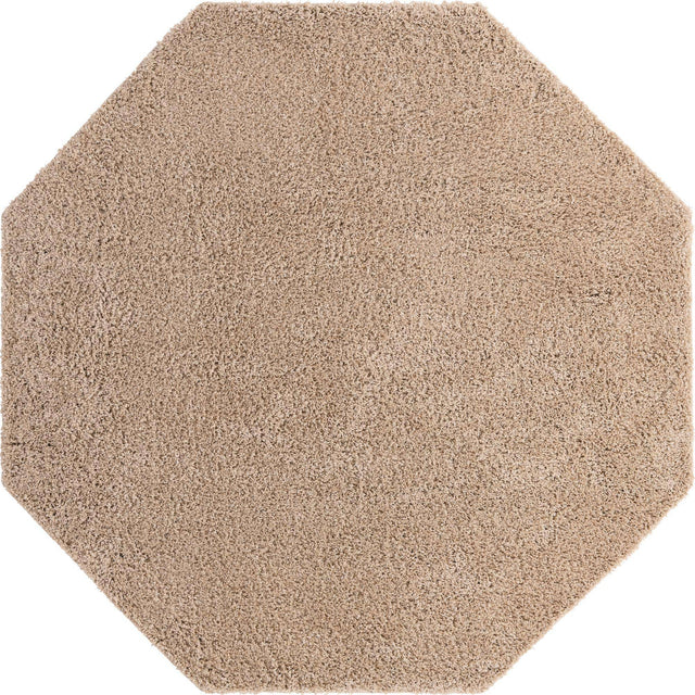 Taupe 7' 10 x 7' 10 Everyday Shag Octagon Area Rug Thick Soft Touch Fluffy & Plush Shaggy Pile 100% Polypropylene With Cotton Backing Durable Carpet for Sale at Rug Engine